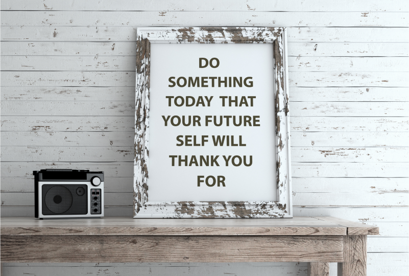 Inspirational quote on rustic framed wall art.